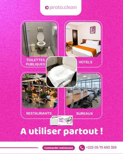 ProtoClean protection cuvette WC biodégradable paiement à la livraison