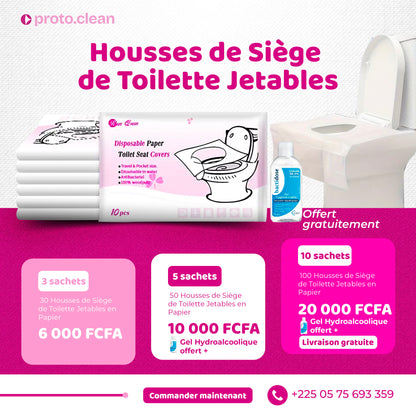 ProtoClean 2000 FCFA pack 10 housses siège toilette Abidjan COD